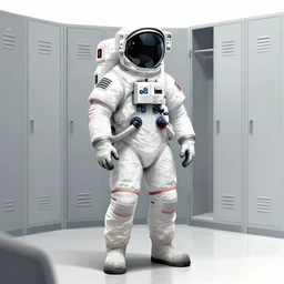 a beautiful artwork illustration, concept art sketch of an astronaut in a white futuristic suit in the locker room, volumetric fog, godrays, high contrast, high contrast, high contrast, vibrant colors, vivid colors, high saturation, by Greg Rutkowski and Jesper Ejsing and Raymond Swanland and alena aenami, featured on artstation, wide angle, vertical orientation