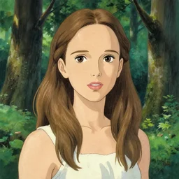 drawing of young natalie portman standing in the forest, beautiful face, trending on pixiv fanbox, painted by greg rutkowski, makoto shinkai takashi takeuchi, alphonse mucha, studio ghibli, akihiko yoshida
