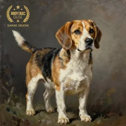 a beagle painting by sandy frank