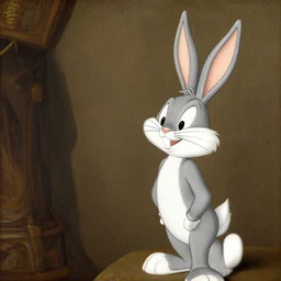 a still of bugs bunny from looney tunes as renaissance painting