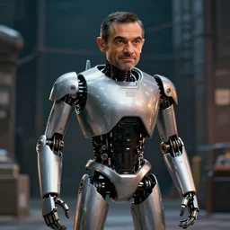 Cyborg mr bean, 8k, high-octane, cinematic