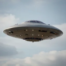 a ufo hovering above london, photorealistic, hyper detailed