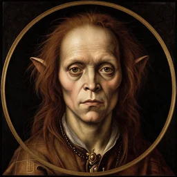 alexandra daddario as gollum, elegant portrait by sandro botticelli, detailed, symmetrical, intricate