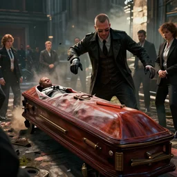 agent 4 7 crashing his own funeral, hitman, unreal engine 5, 4 k, anti aliasing