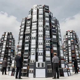 Mountain of floppy disks, award winning photo by Edward Burtynsky