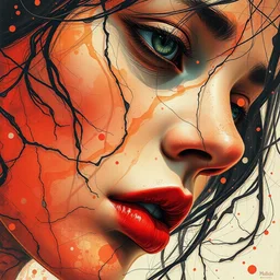 the brittle abstract emotion. highly detailed digital watercolo painting, soviet realism, engraving, artstation concept art, smooth, sharp focus, vivid grunge, manga illustration, unreal engine 5, 8, artnuevo by bilibin and kilian eng and malevich