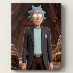 Christopher Lloyd as Rick Sanchez, science fiction, retro cover, high details, intricate details, by vincent di fate, artgerm julie bell beeple, 60s, inking, vintage 60s print, screen print