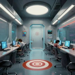 a liminal space in a target breakroom by greg rutkowski, trending on tumblr, retrofuturism, future tech, futuristic, sci - fi