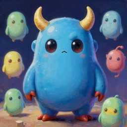cute mascot space demons, cartoon Digital painting, detailed, beautiful brush stroke rendering, by Beeple, by Hayao Miyazaki, by Takashi Murakami, by Masahiro Ito, 4k wallpaper