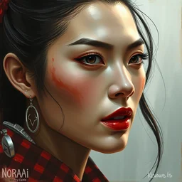 gal gadot as a ohrai, noriyoshi painting