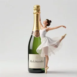 dancer, melchizedek champagne bottle. art nouveau, cheerful, bright