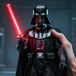 darth vader playing with iphone