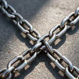 chrome effect metallic metal chain