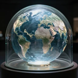 the world encased in a glass dome