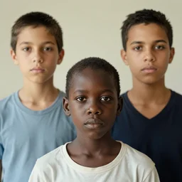 portrait of a young african boy by roger ballen and jamie hewlett,