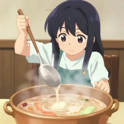 anime girl being turned into soup