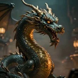 portrait, giant dragon, bokeh on background, dramatic lighting, cinematic, establishing shot, extremly high detail, foto realistic, cinematic lighting, post processed, concept art, artstation, matte painting, style by eddie mendoza, raphael lacoste, alex ross