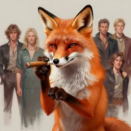 A digital painting of a Fox holding a cigarre in its paws , by Stanley Artgerm Lau, frank frazetta, Rossdraws, James Jean, gerald brom, Andrei Riabovitchev, Marc Simonetti, and Sakimichan, trending on artstation, SFW version