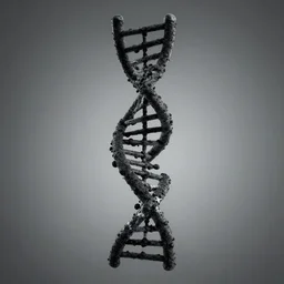 black dna, slightly unsettling 3 d render, 4 k