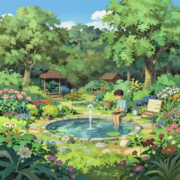 the garden of inner peace, digital art, greg rutkowski,Quentin Mabille and Makoto Shinkai,trending on artstation and deviantart