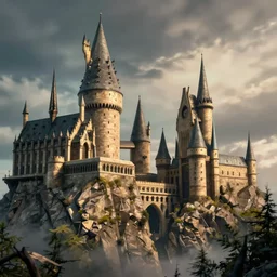 hogwarts castle video game, unreal engine, 3d render