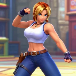 dana scully's special move in street fighter v ( 2 0 1 7 ), dynamic pose, official media, ps 4 in - game cinematic, 5 k