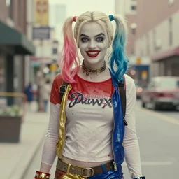 Harley Quinn as a protagonist in a Wes Anderson film