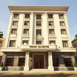 freddy mamani silvestre hotel facade, highly detailed, photo, artstation, 3 d render, gta 6 style, sharp focus, environment lighting, style by wes anderson and vernacular signs, bolivian cholitas, 8 k, ultra realistic, glow, natural light, hyperrealistic, unreal engine