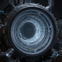 a wormhole generator, intricate 3 d illustration, ultra detailed, technopunk, darksynth, intricate illuminated lines, detailed notes, blueprint, sketch, 8 k, unreal engine 5, by tsutomu nihei