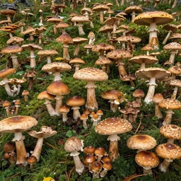 every single variety of mushroom. landscape art. 16k photograph. as seen in my dreams by #instagram