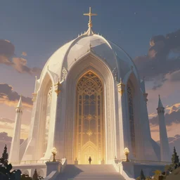polygonal sanctuary in the sky, light dust, dusk,magnificent, close up, details, sharp focus, elegant, highly detailed, illustration, by Jordan Grimmer and greg rutkowski and PiNe(パイネ) and 薯子Imoko and 香川悠作 and wlop and maya takamura, intricate, beautiful, Trending artstation, pixiv, digital Art
