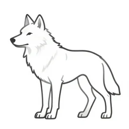 wolf template base lineart sideways view, simple, no color, coloring book style, high quality, HD, 8K