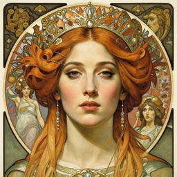 detailed realistic beautiful jessica lange as queen of jupiter face portrait by jean delville, gustave dore and marco mazzoni, art nouveau, symbolist, visionary, gothic, pre - raphaelite. horizontal symmetry by zdzisław beksinski, iris van herpen, raymond swanland and alphonse mucha. highly detailed, hyper - real, beautiful