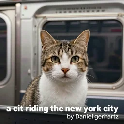 “ a cat riding the subway in new york city, by daniel gerhartz ”