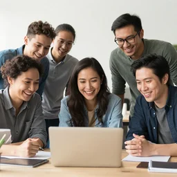team of happy creative people