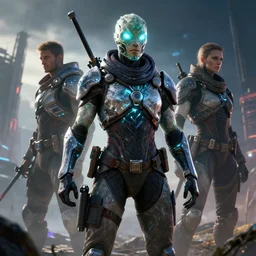 cyber police warrior of horizon forbidden west horizon zero dawn bioluminiscence global illumination ray tracing hdr fanart arstation by simon stalenhag, ian pesty and alena aenami artworks