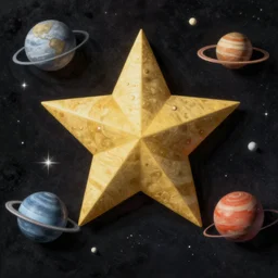 3 stars solar system, matte painting, sharp focus, vibrant colors, high contrast, illustration, art by justin gerard