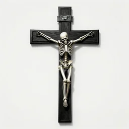 skeleton on black wooden christian cross, noir, sharp focus, intricate, illustration, cell shaded, digital painting, highly detailed, matte, art by ilya kuvshinov, wlop, greg rutkowski, reflections, studio quality, james jean, artem demura