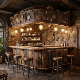 tiki bar by simon stalenhag intricate detailed octane render artstation