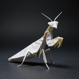 origami mantis, ultra realistic, studio shot, dramatic lighting, close up
