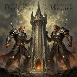 patrick j. jones. rutkowski. final duel of morgthk on the tower. 3 8 4 0 x 2 1 6 0