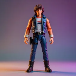 hyperrealistic rendering of they live ( 1 9 8 1 ). product photography, action figure, studio lighting, colored gels, colored background