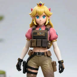 princess peach of zelda wearing tactical gear