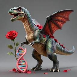 a kaiju with the DNA of a rose and a dinosaur