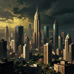 cyberpunk city, in the style of roberto matta