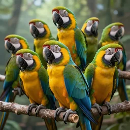 parrots that are apart of a gang, concept art, 4 k, cinematic