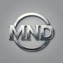 a beautiful logo of mnd, metallic, low poly, vector art