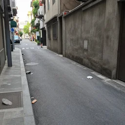 a street that is closed at one end with some obstacles on the ground, trending on artstation