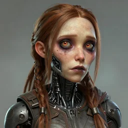 asthetics! pretty! cell shaded  scary head portrait of cyborg greta thunberg as Borderlands 3 concept art, llustration, postapocalyptic grunge, concept art by  Eric Barnett, highly detailed, sharp focus,alien, HQ, 4K ,art by Eric Barnett