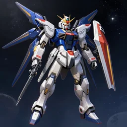 A god tier mech floating in space, highly detailed, extreme Gundam, wolf armor mech, illustration, trending on artstation